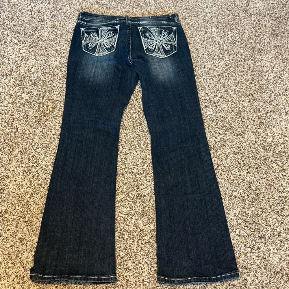 Women's Blue Jeans with Embroidered Pockets